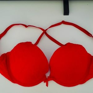 Victoria's Secret Red Lace Push-up Bra 34C